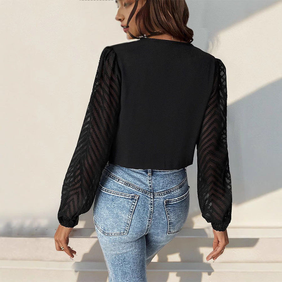 Zelinda | Women's V-Neck Voluminous Elegant Bodysuit