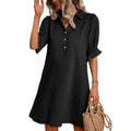 Zenobia | Women's Partial Button-front Placket Mini Dress
