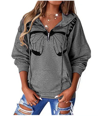 Zenobia | Women's Zip Hooded Hoodie in Sky Blue