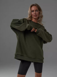 Zephyrine | Women's Oversized Soft Sweatshirt – Oversized Hoodie in Olive Green