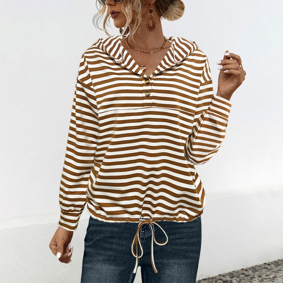 Zillah | Women's Striped Hooded Hoodie