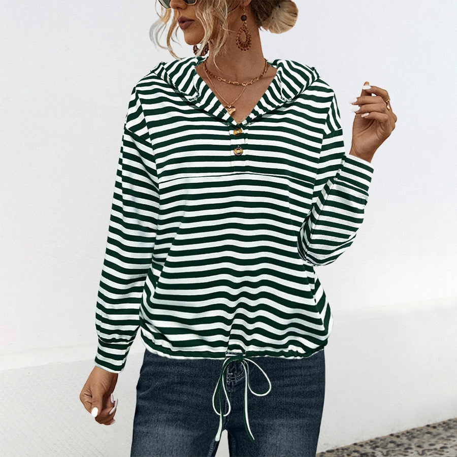Zillah | Women's Striped Hooded Hoodie