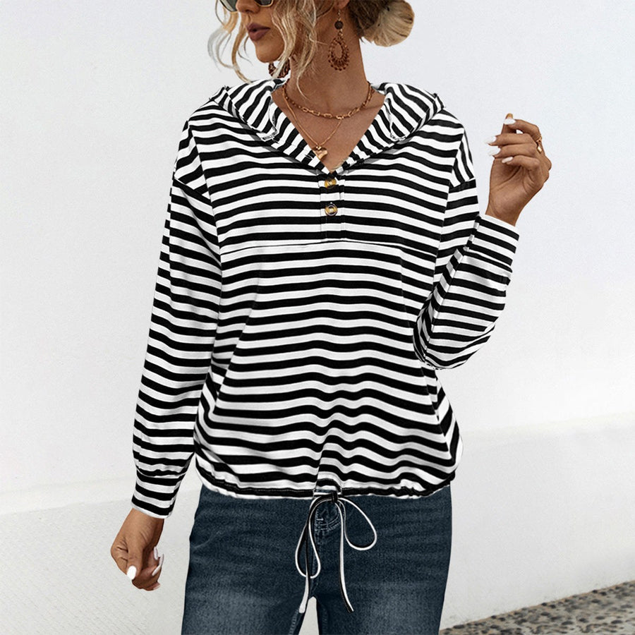 Zillah | Women's Striped Hooded Hoodie