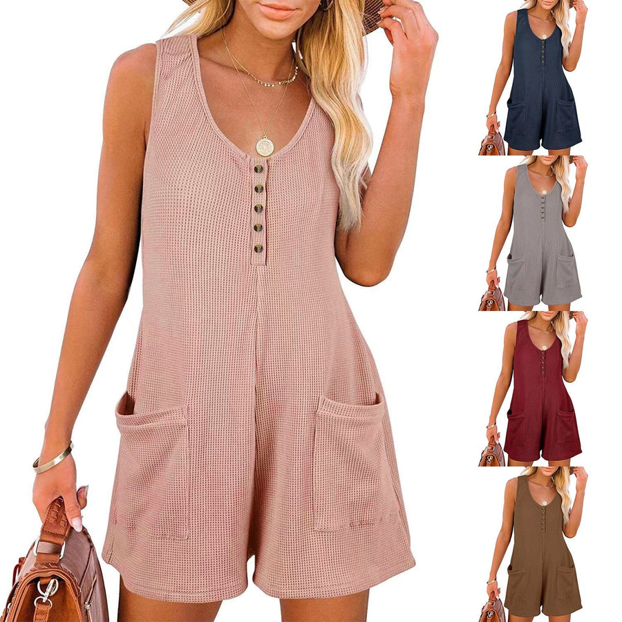 Zita | Women's Button-Front Pockets Jumpsuit