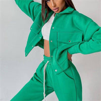 Zita | Women's Comfortable Fleece Casual Joggers in Green