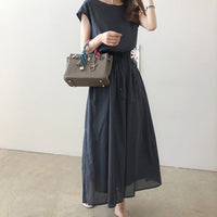 Zofia | Women's Tailored Maxi Dress in Marine Blue