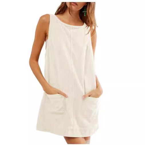 Zosia | Women's Crew Neck Pockets Casual Dress