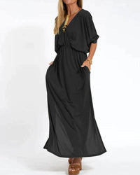 Zosia | Women's Relaxed Maxi-length Shape Dress in Black