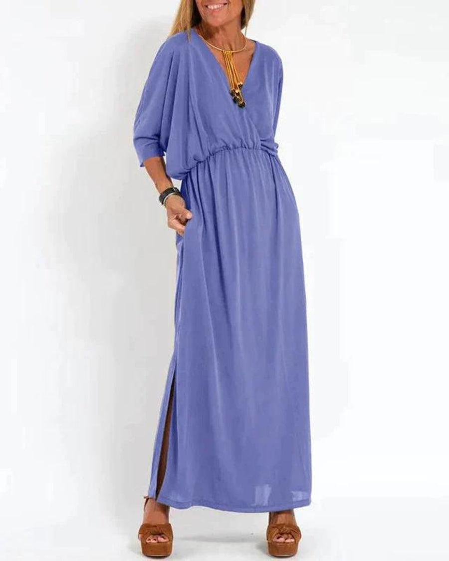 Zosia | Women's Relaxed Maxi-length Shape Dress in Blue