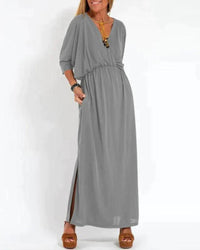 Zosia | Women's Relaxed Maxi-length Shape Dress in Light Gray