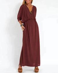 Zosia | Women's Relaxed Maxi-length Shape Dress in Red