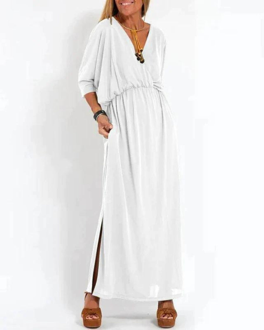 Zosia | Women's Relaxed Maxi-length Shape Dress in White