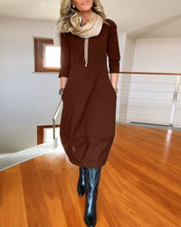 Zuleika | Women's Round Neck Midi Dress