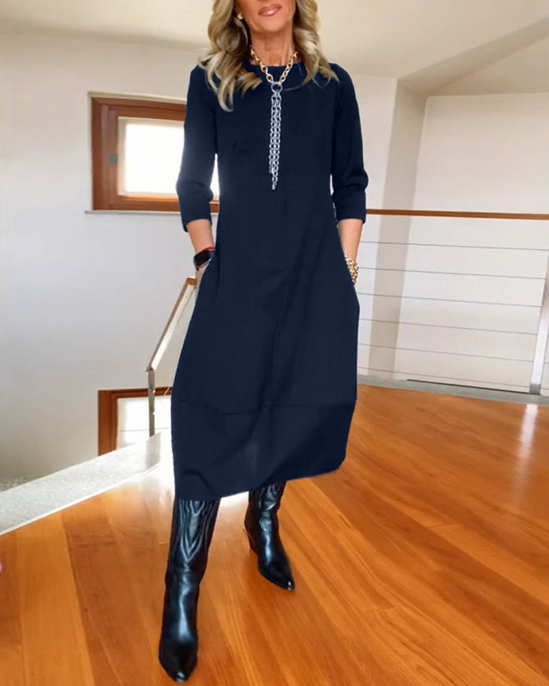 Zuleika | Women's Round Neck Midi Dress