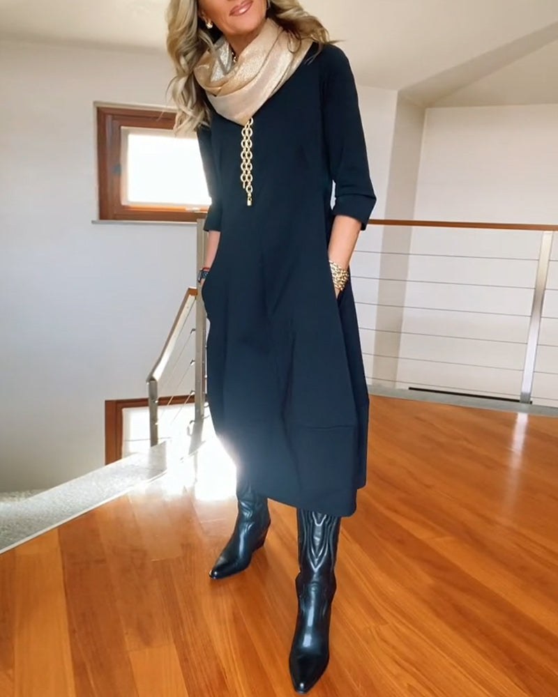 Zuleika | Women's Round Neck Midi Dress