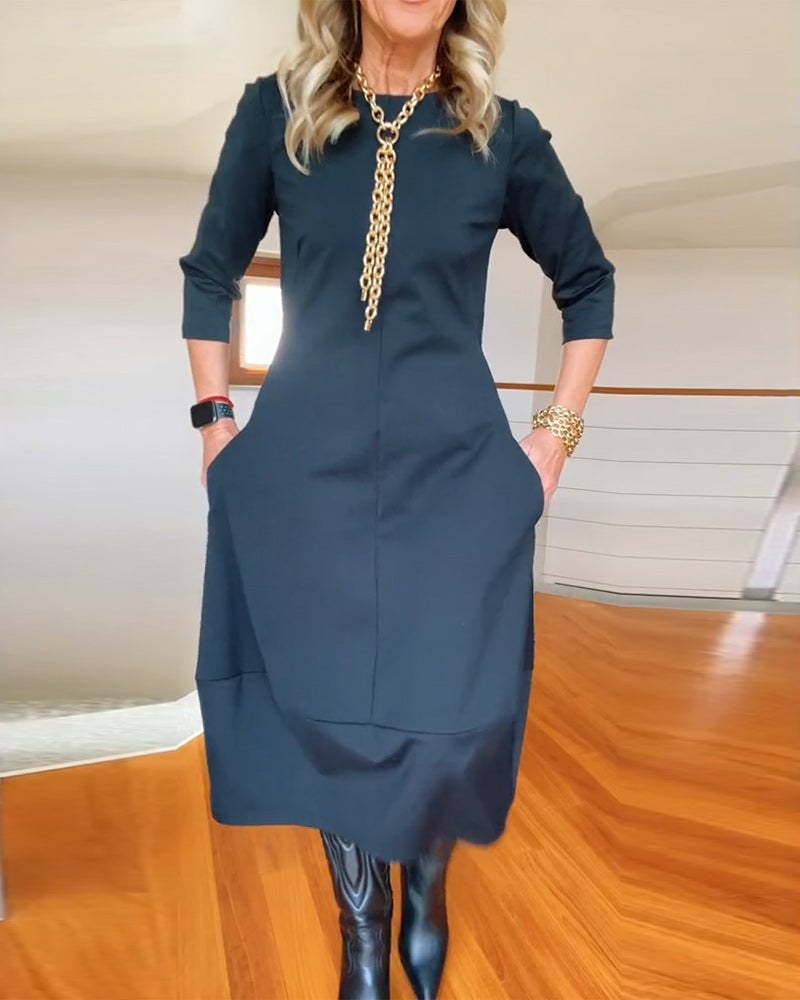 Zuleika | Women's Round Neck Midi Dress