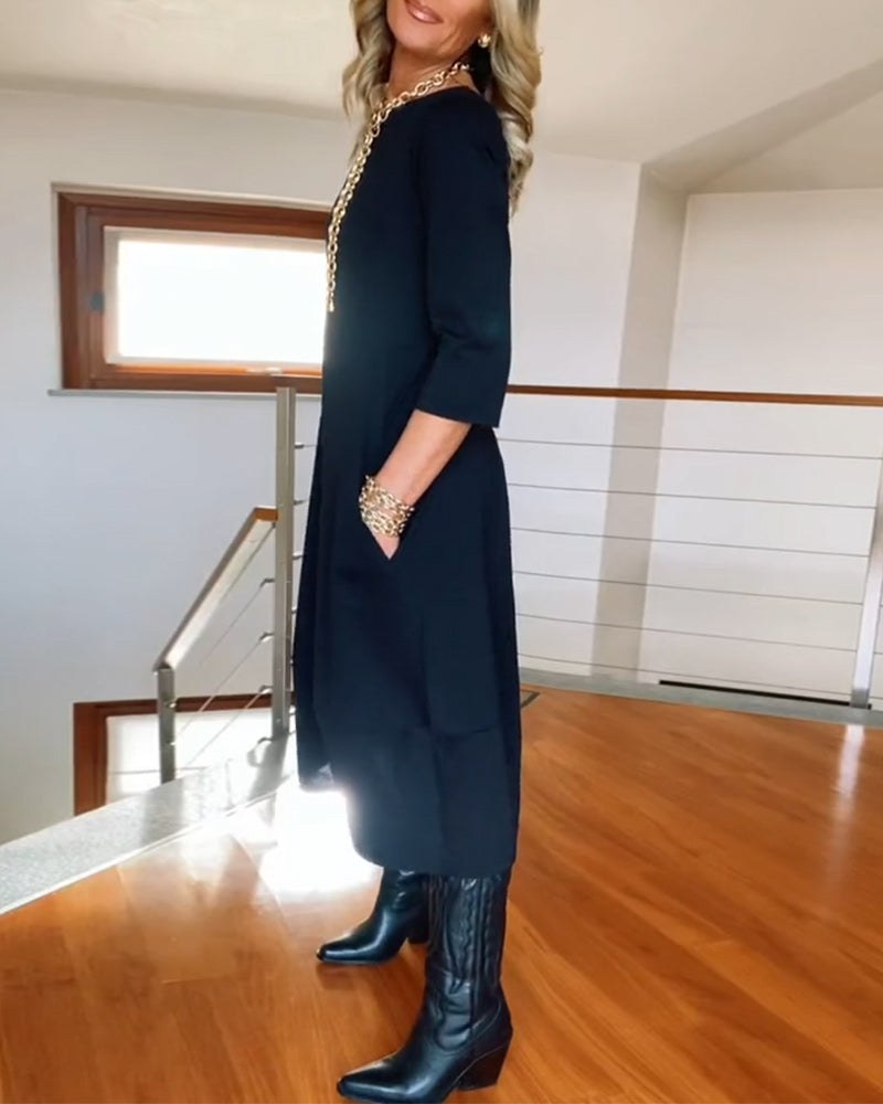 Zuleika | Women's Round Neck Midi Dress