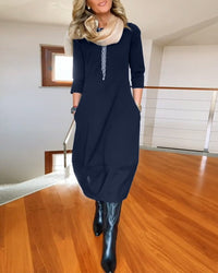 Zuleika | Women's Round Neck Midi Dress
