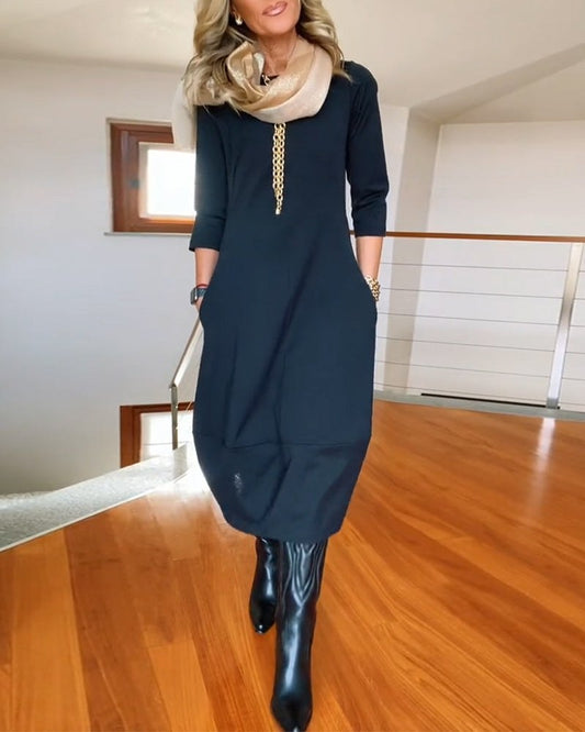Zuleika | Women's Round Neck Midi Dress