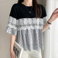 Zulima | Women's Lace Trim Blouse in Black