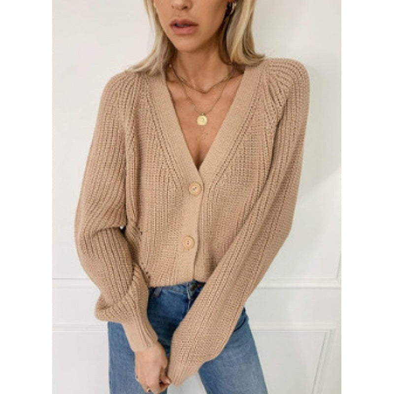 Zuzana | Women's Knit Cardigan in Khaki