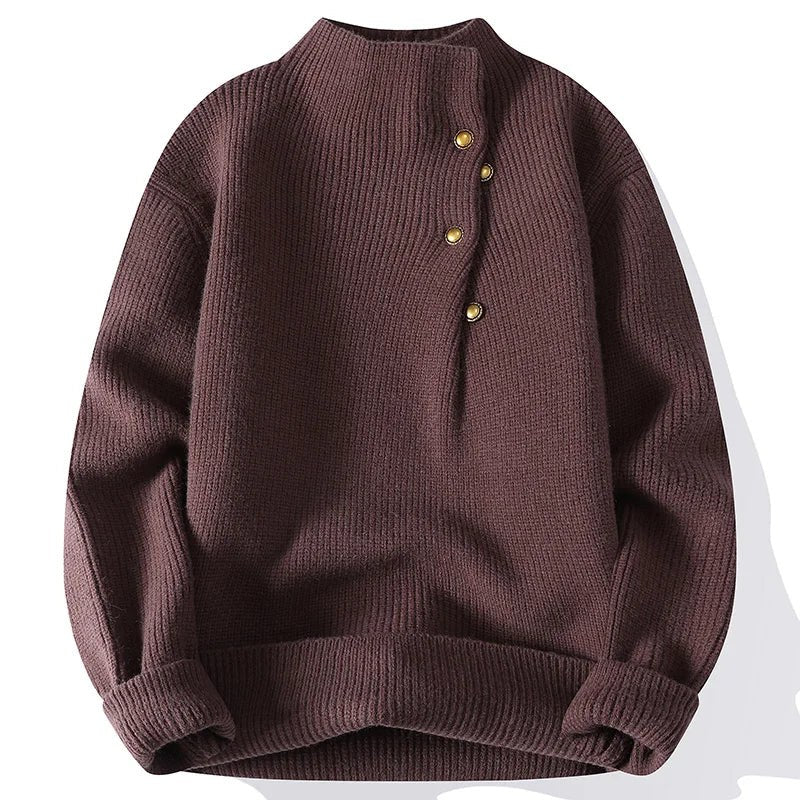 Avenue Wool Sweater in Espresso Brown