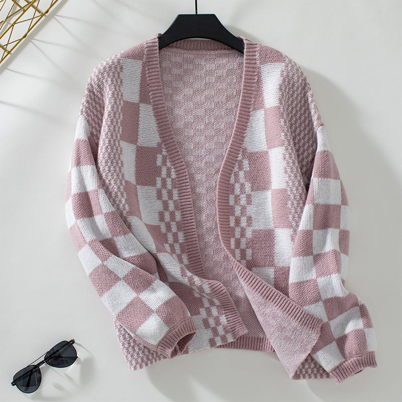 Avery Casual Knit Cardigan in Pink