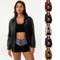 Avery Casual Satin Jacket with Pockets
