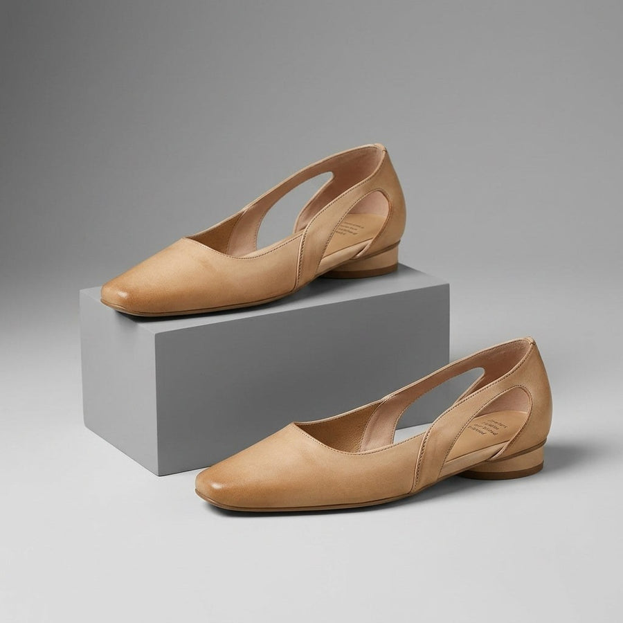 Avery D'Orsay Flat in Sienna Brown