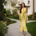 Avery Elegant Chiffon Wrap Dress with V-Neck