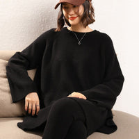 Avery Elegant Knit Sweater in Black