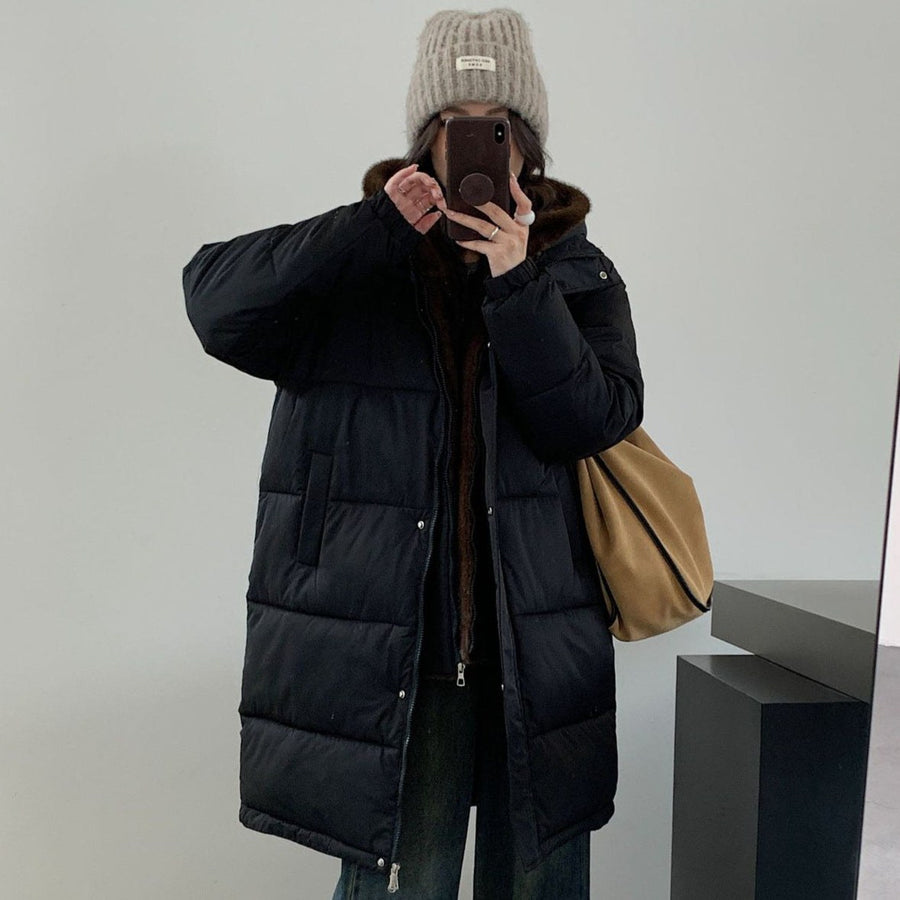 Avery Elegant Parka with Pockets in Coffee