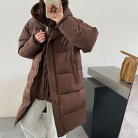 Avery Elegant Parka with Pockets in Coffee