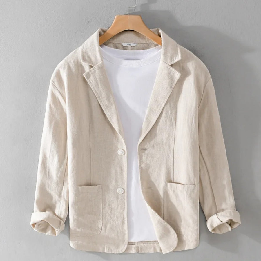 Avery Linen Jacket in Beige