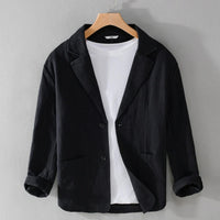 Avery Linen Jacket in Black