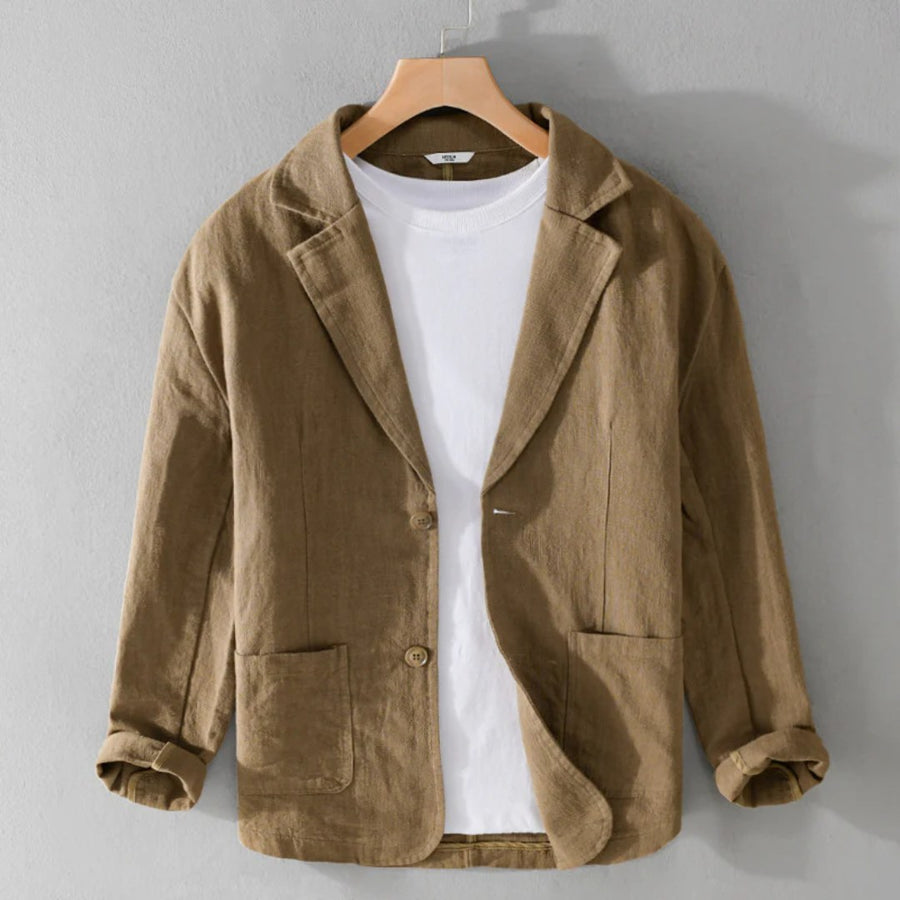 Avery Linen Jacket in Coffee