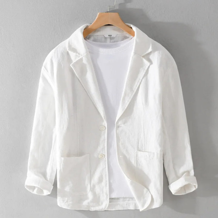 Avery Linen Jacket in White