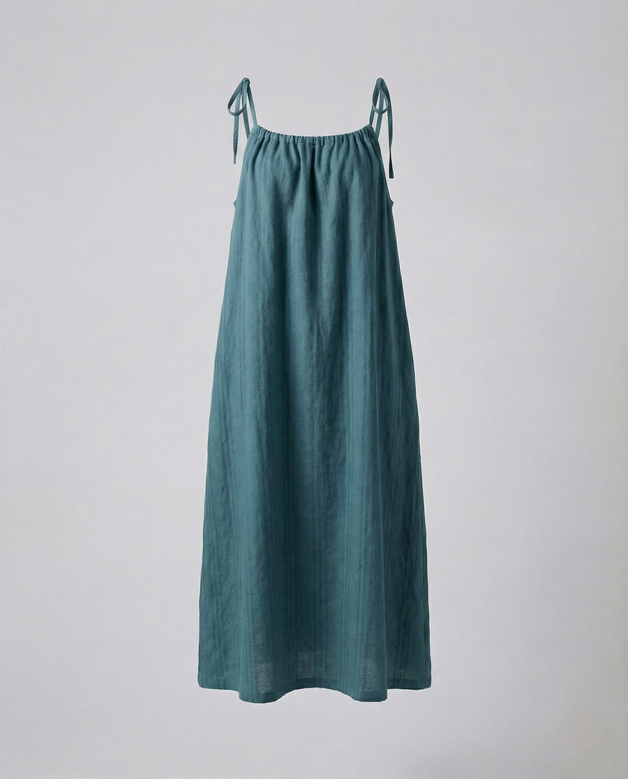 Avery Linen Maxi Dress in Kobaltblau