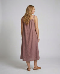 Avery Linen Maxi Dress in Pink