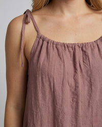 Avery Linen Maxi Dress in Pink
