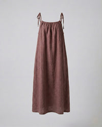 Avery Linen Maxi Dress in Red