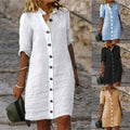 Avery Linen Shirt Dress with Button Front