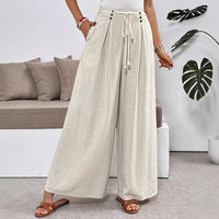 Avery Linen Trousers in Khaki