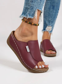 Ayla Platform Slides in Burgundy