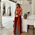 Aziza Hollow Out Tie-Dye Gradient Long Dress
