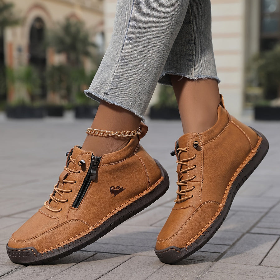 Elfriede | Women's Comfort Lace-Up Zip Shoes