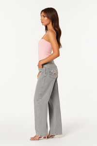 ELISA RELAXED BOW JEANS