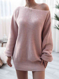 Cecilia Rib-Knit Mini Dress in Pastel Blue