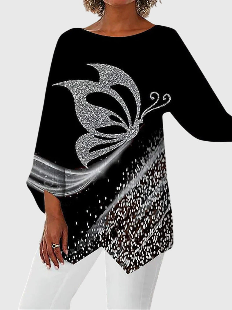 Kerstin | Women's Relaxed Butterfly Print Tunic Top