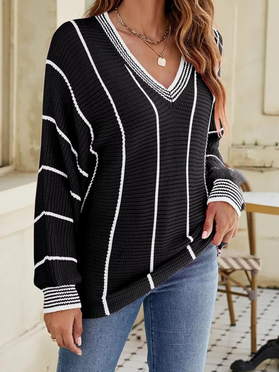 Margot Striped Contrast Sweater